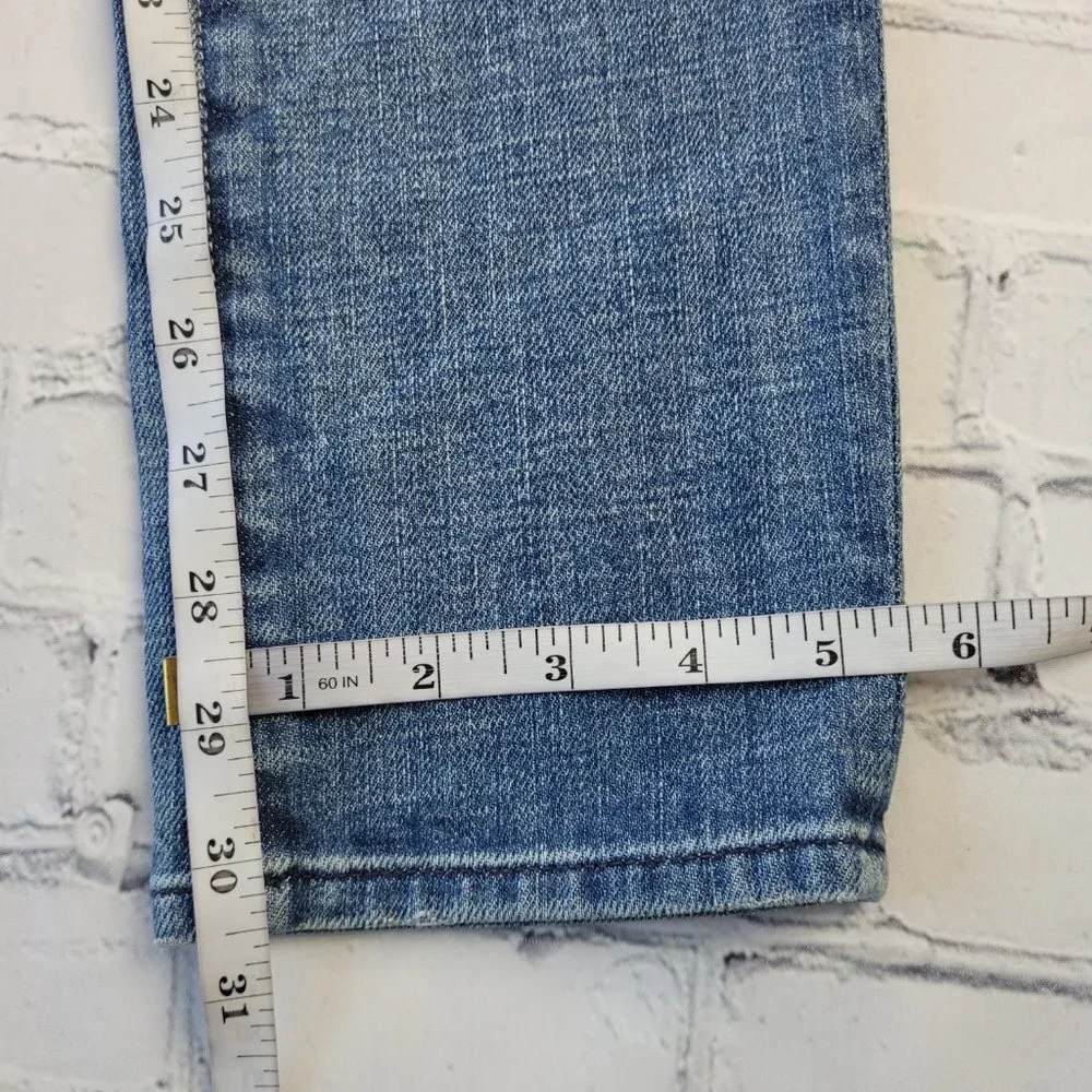 7 for all mankind woman’s blue the slim cigarette jeans size 27 - Picture 4 of 14